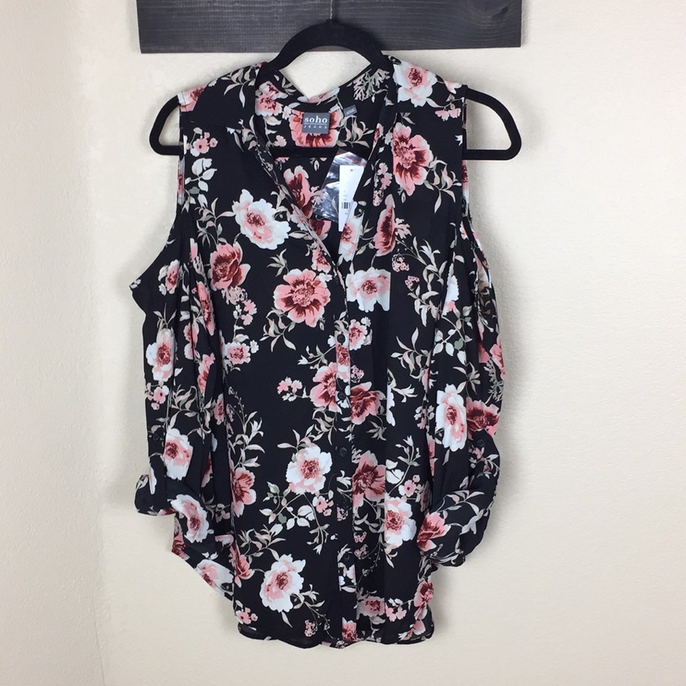 New York & Co NWT floral open shoulder blouse